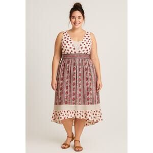 NWT Torrid Maxi Gauze Lace Inset Hi Low Dress Vintage Floral - Size 2X